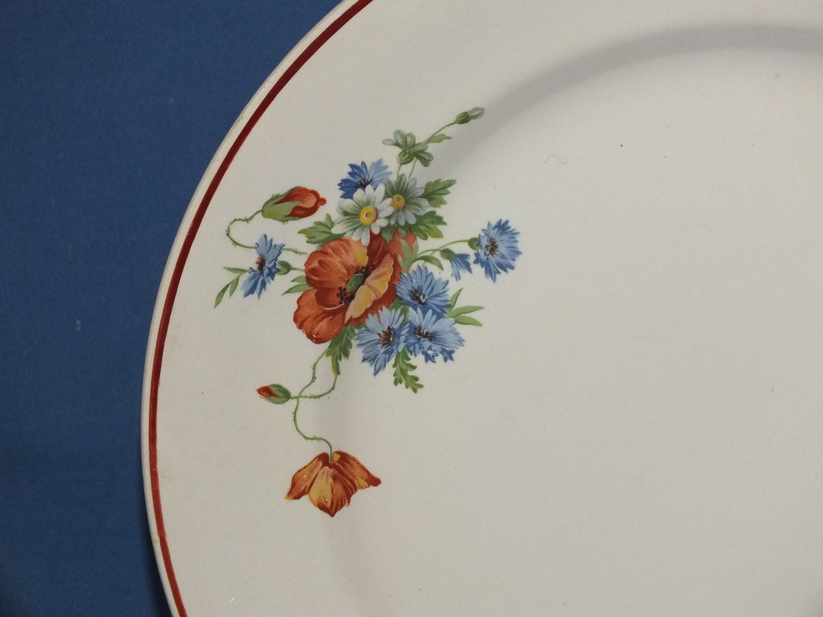 Vintage round dish in earthenware from Salins France - 29 cms