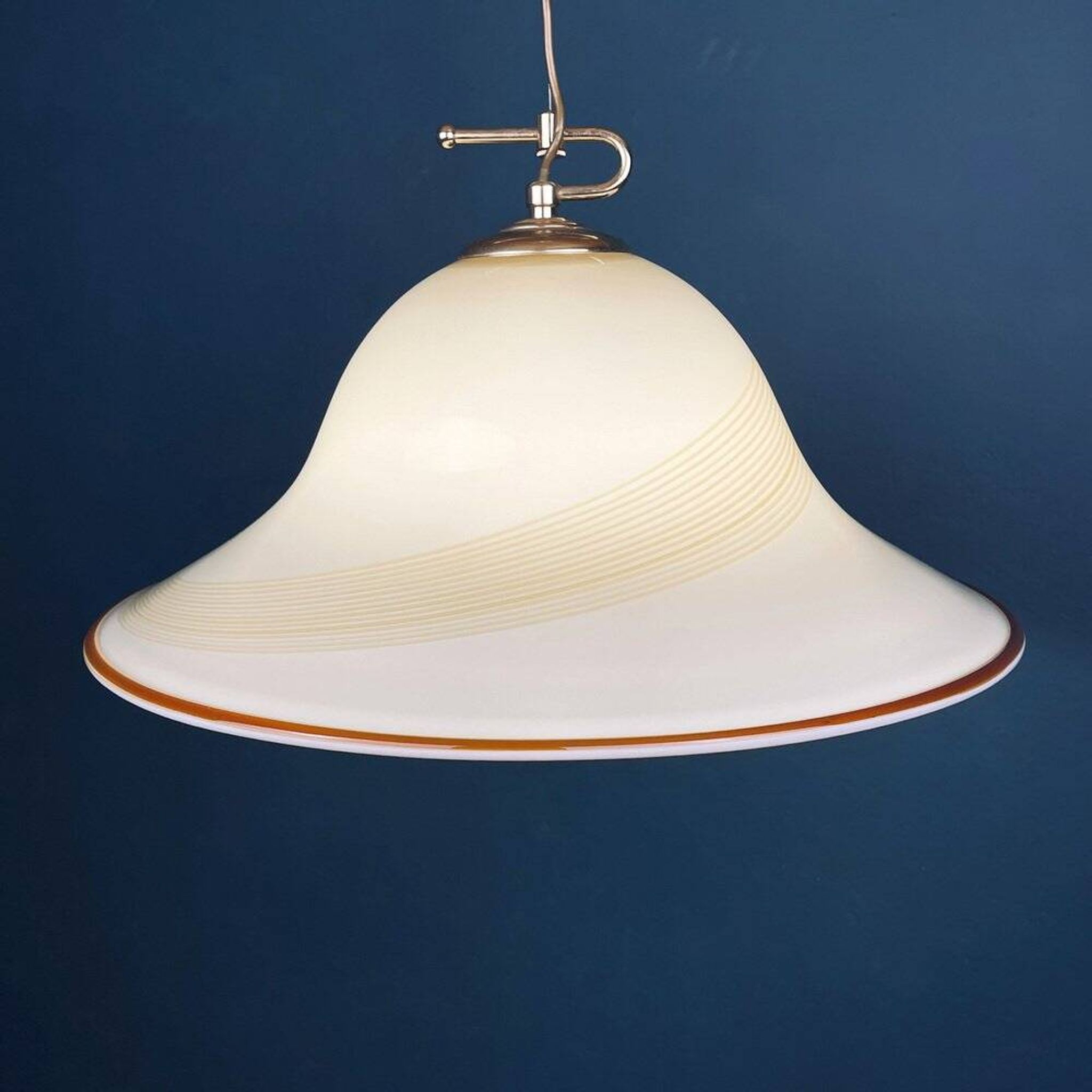 Beige Murano glass pendant light by De Majo, Italy, 1970s.