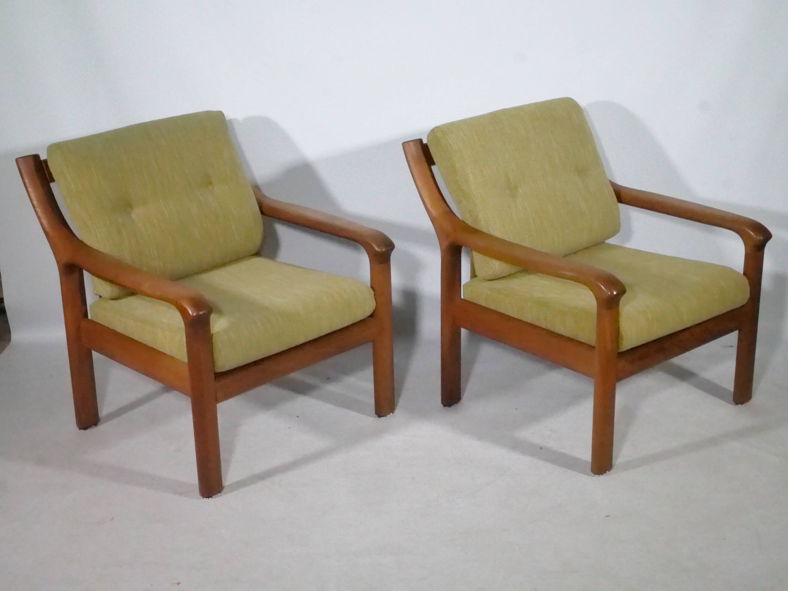Ensemble de fauteuils design danois – Teck, années 1960, style vintage du milieu du siècle