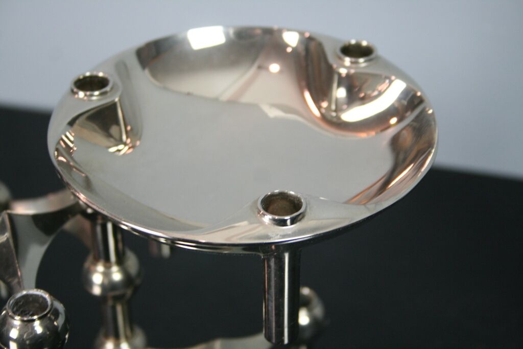 3 candle holders and 1 modular cup NAGEL 1970