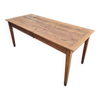 Antique rustic farmhouse table in solid oak, 19th century
