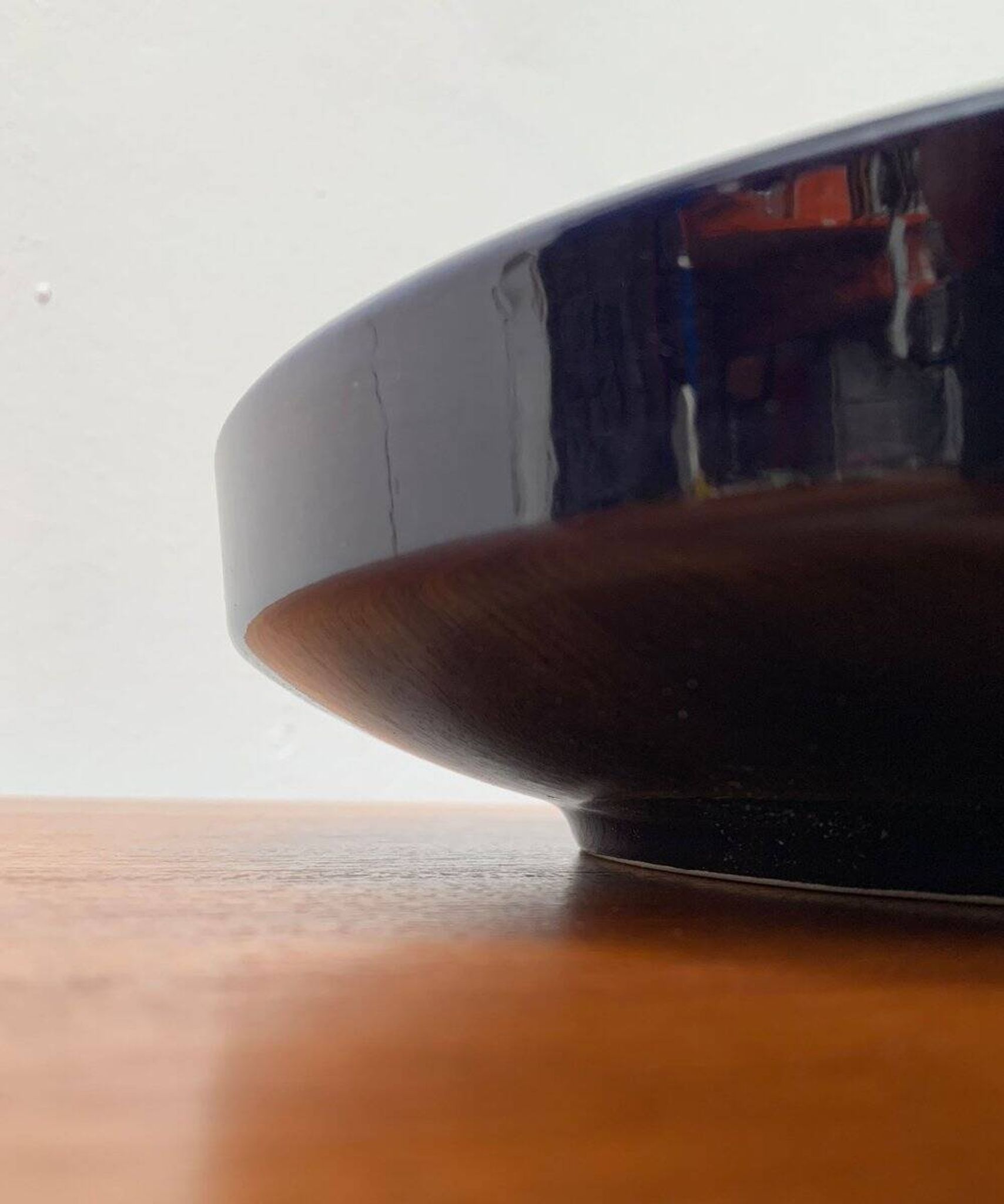 Dark blue pottery bowl from West Germany from the mid-century, 1960s.