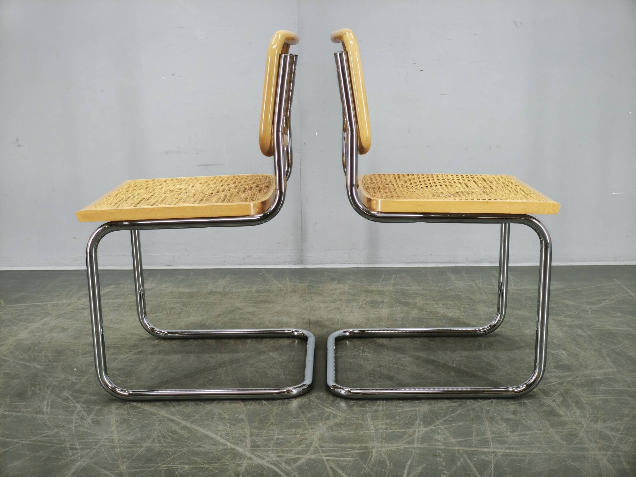 Pair of Italian Cesca Cantilever Chairs after Marcel Breuer, 1970s