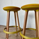 Enea Lottus high stool - Contemporary design - Light wood