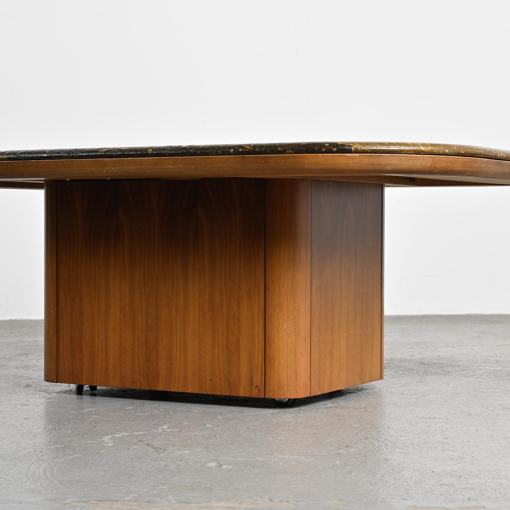 Fossil stone coffee table, Fossile collection, Switzerland, circa 1980.