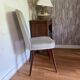 Pair of vintage mahogany and skai chairs