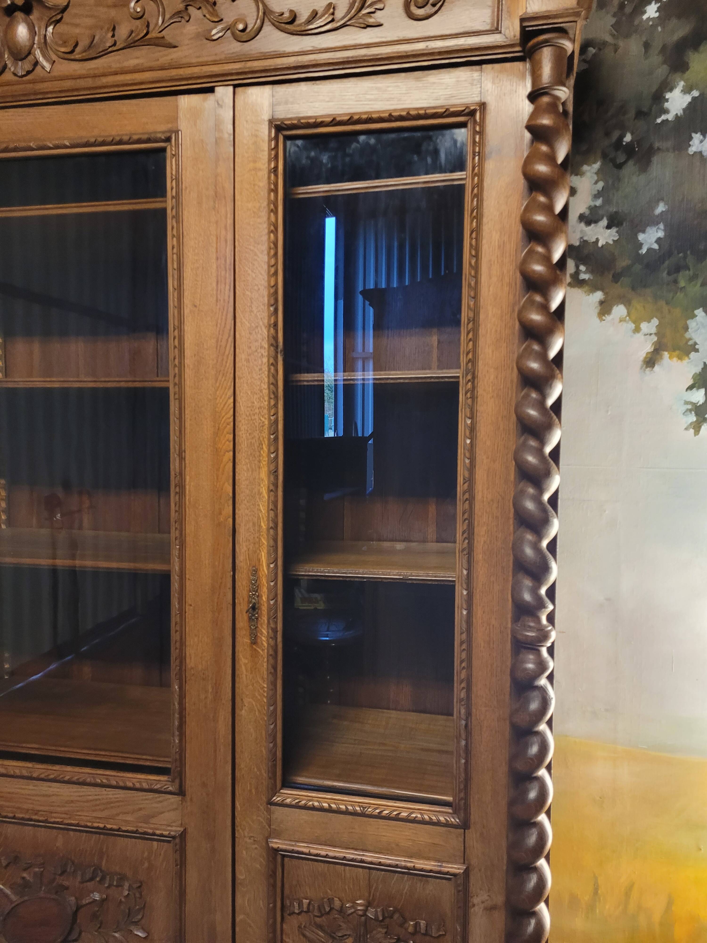 Large solid oak library
