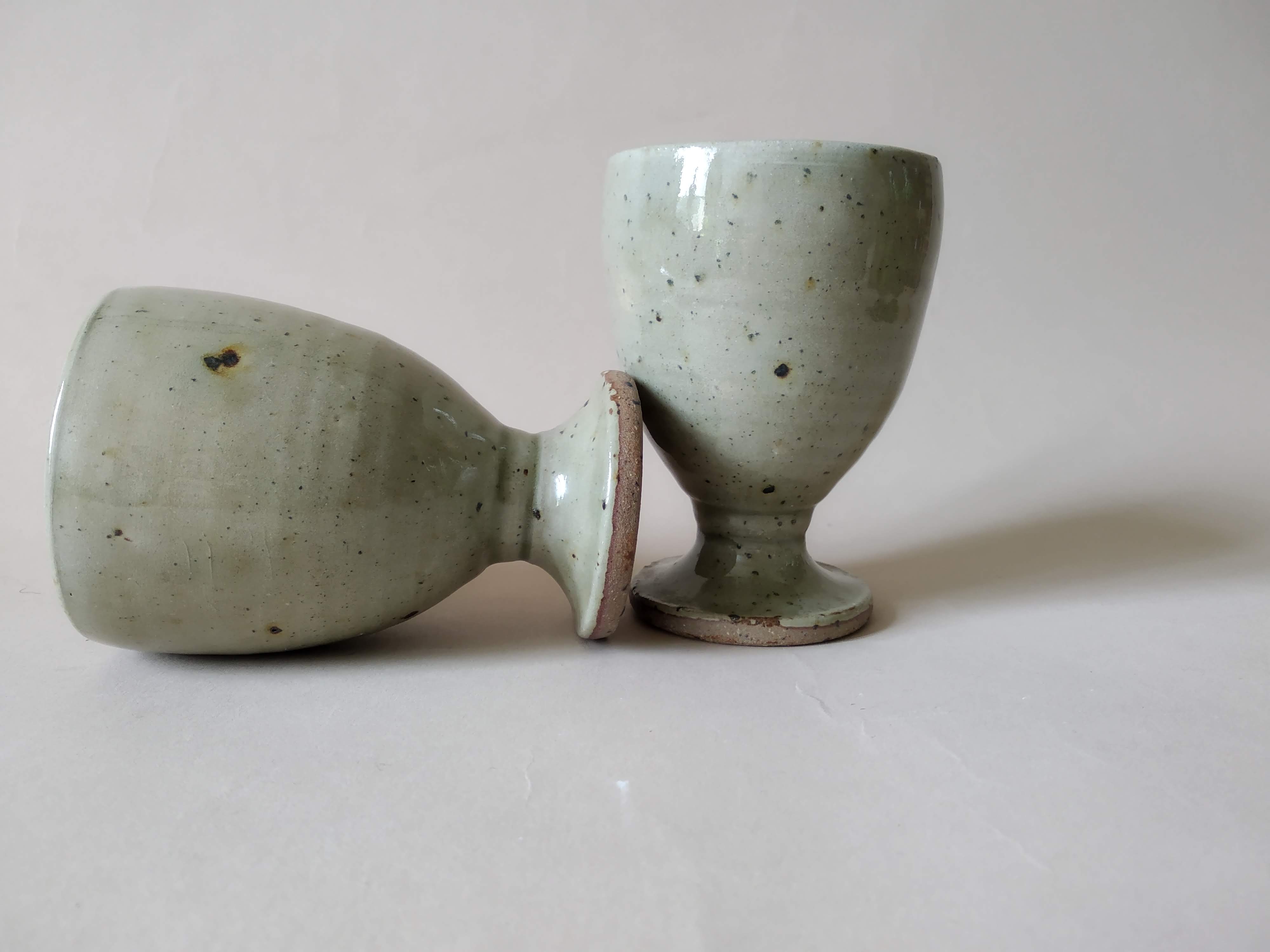 2 cups or mazagrans sandstone Jacques Migeon La Borne 60s