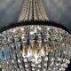 Lustre Montgolfière en laiton à pampilles