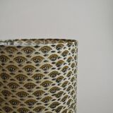 Wooden lamp with fabric shade