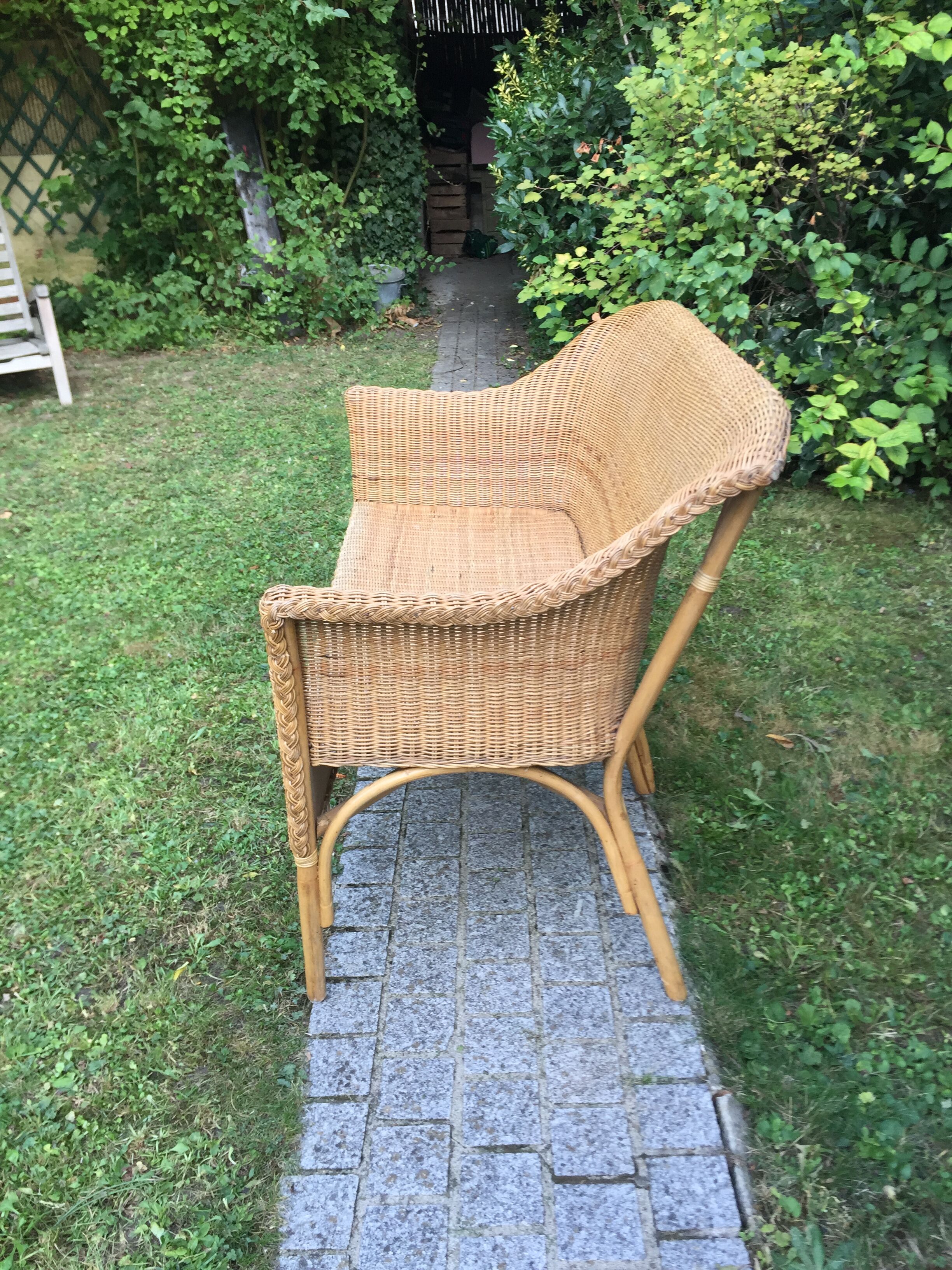 Banquette en bambou, rotin & osier adulte vintage