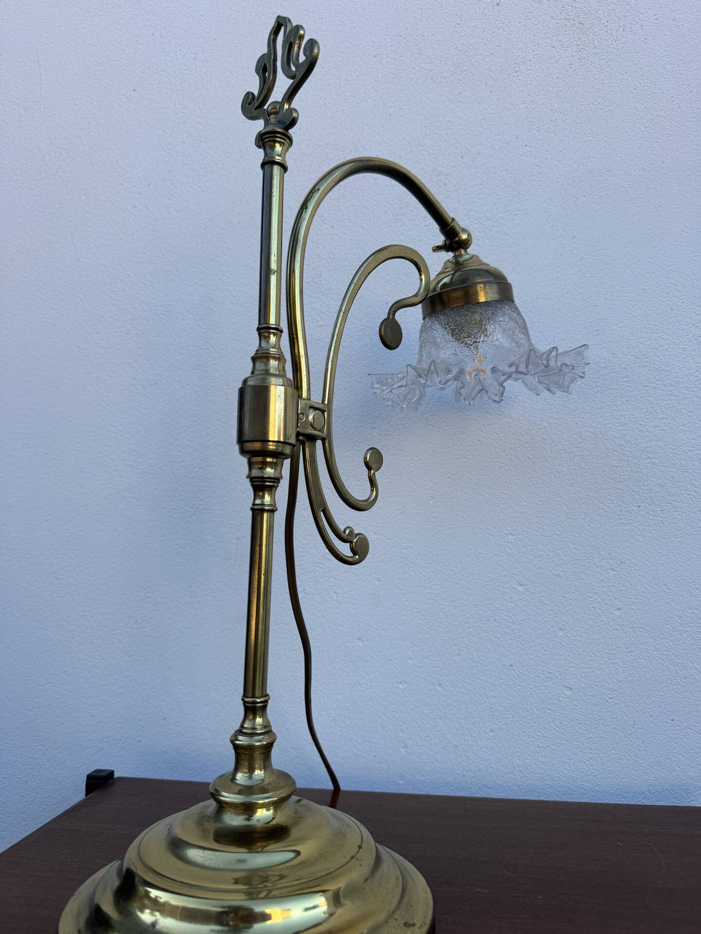 Swan neck brass lamp Art Nouveau