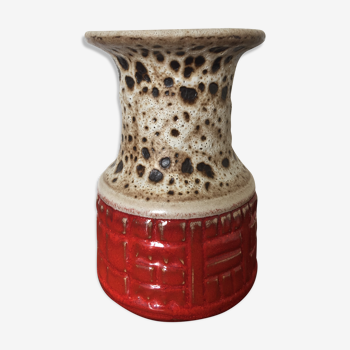 Vase céramique West Germany multicolore années 50 60