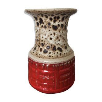Vase céramique West Germany multicolore années 50 60
