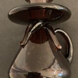 Biot blown and bubbled glass case candlestick