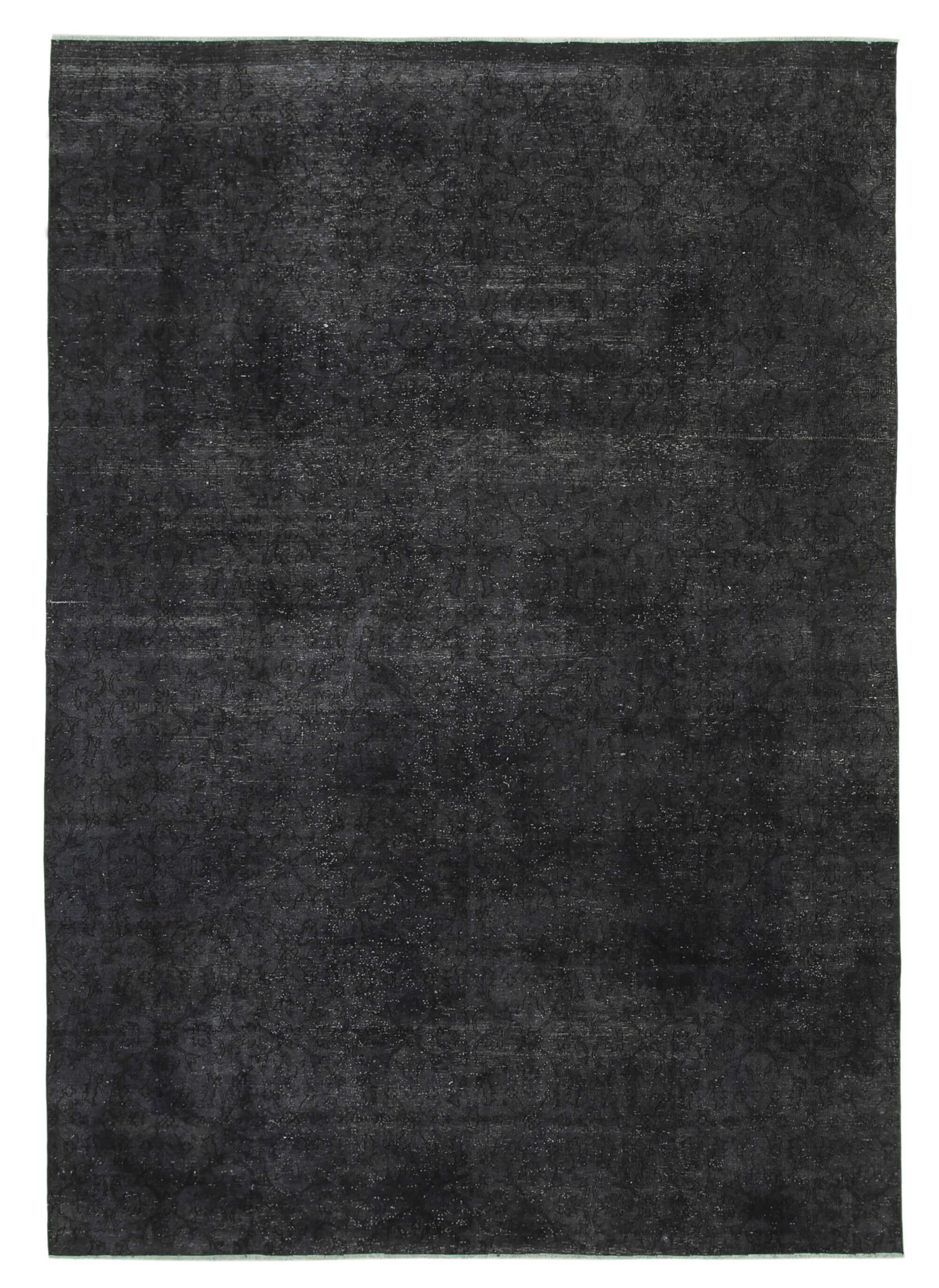 Handwoven persian overdyed 273 cm x 387 cm black wool carpet