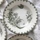 7 earthenware soup plates with butterfly and flower design "Nancy" LG Clairefontaine