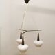 Scandinavian metal and opaline glass pendant lamp, 1950
