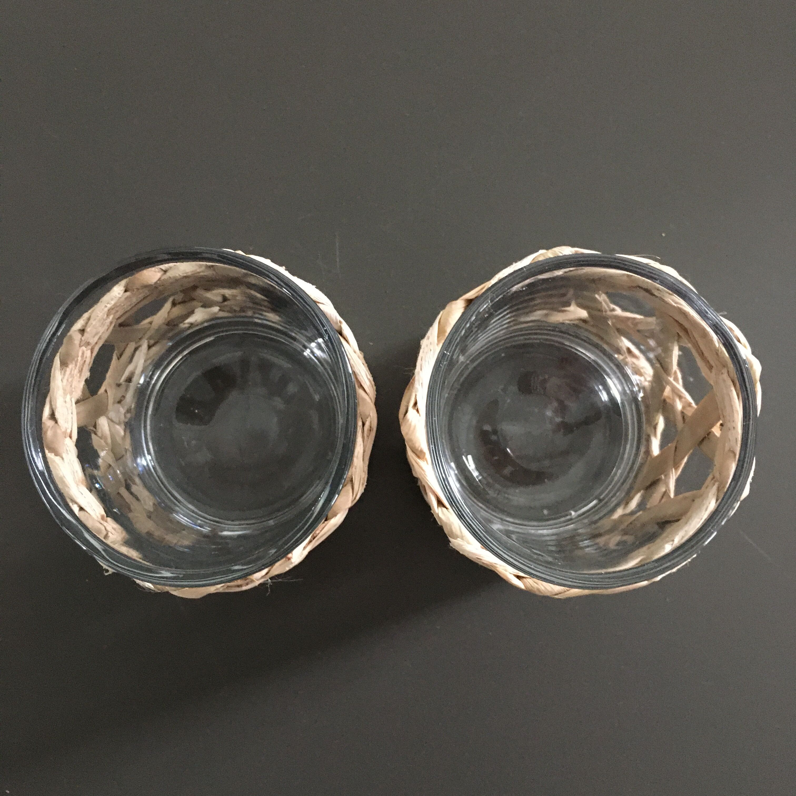 Pair of photophores with rattan