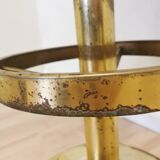 Tabouret de bar en laiton et cuir, Italie milieu XXème