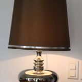 Silver ceramic lamp with shade 690mm