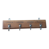 Tea towel holder, wooden and metal towel hook.