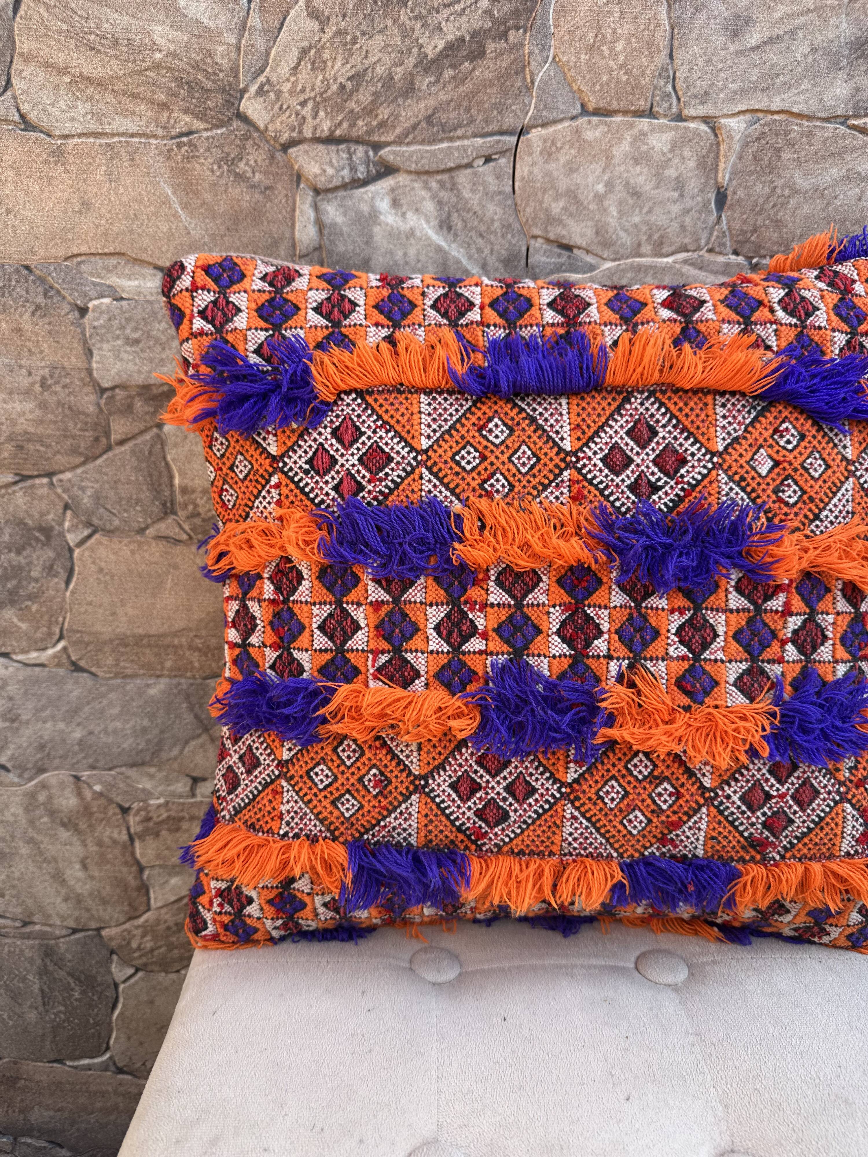 Vintage Moroccan Berber wool cushion cover