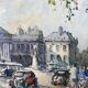 Painting "Bouquiniste - Quais de Seine" Paris Watercolor circa 1950 signed + frame