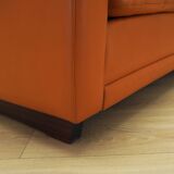 Orange leather sofa, Danish design, 1970s, production: Denmark
