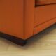 Orange leather sofa, Danish design, 1970s, production: Denmark