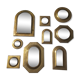 Set of 9 oriental brass mirrors