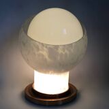 Postmodern Brass and Spheric Blown Glass Table Lamp by Mazzega, Italy