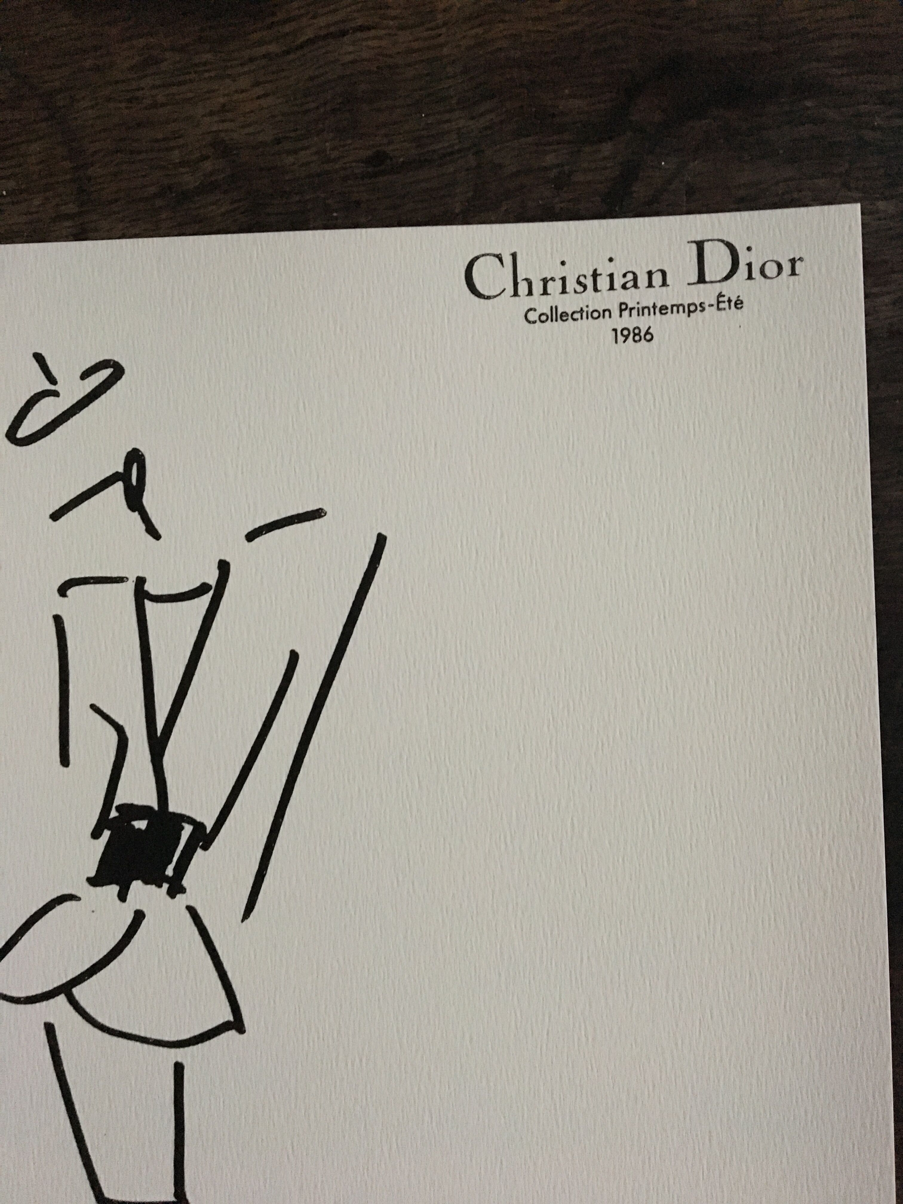 Christian dior, press fashion illustration "spring collection - summer 1986"