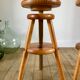 pair of adjustable architect stools pine style 60s