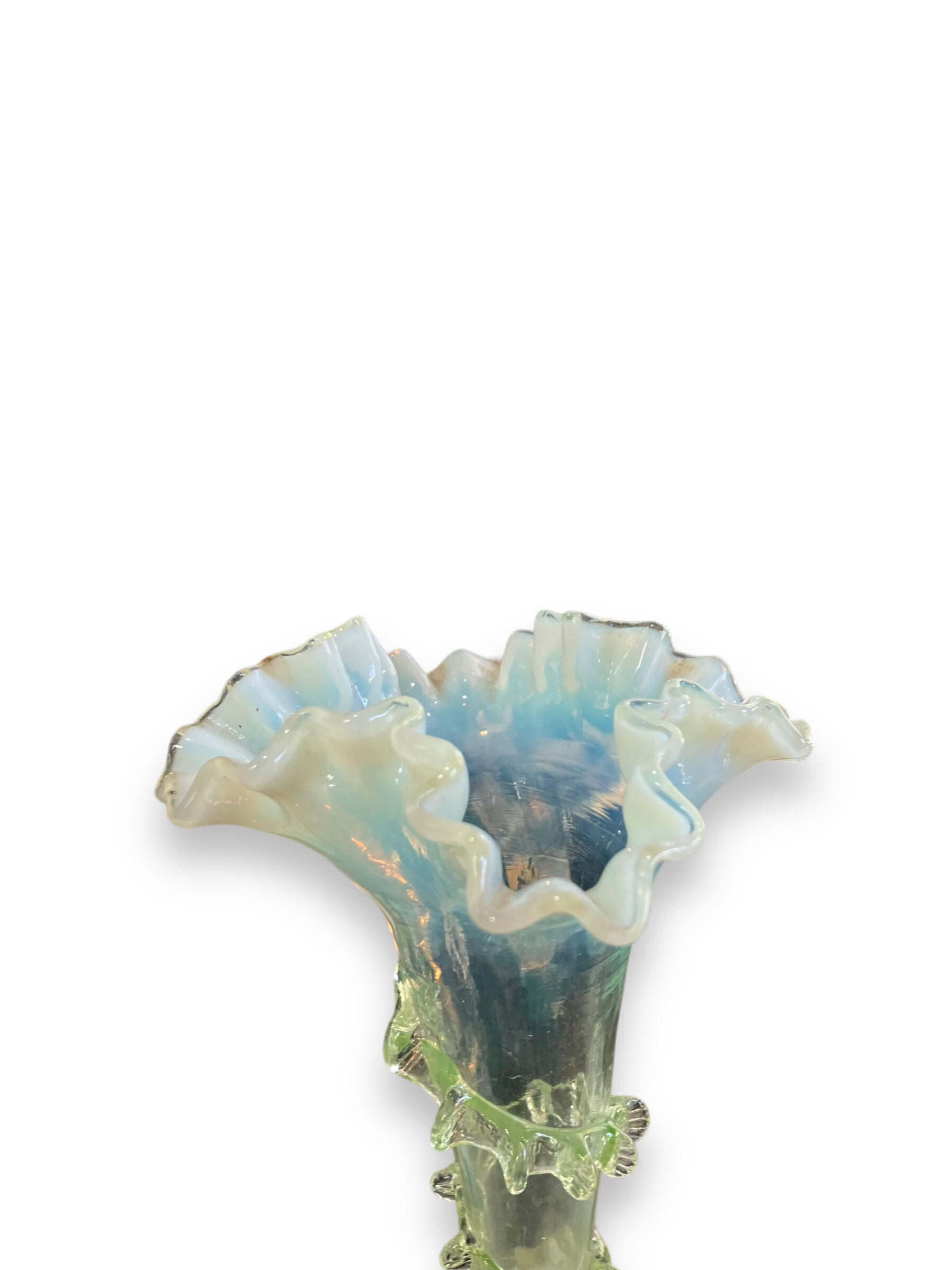 Tulip tree centerpiece in opalescent glass and bronze nineteenth