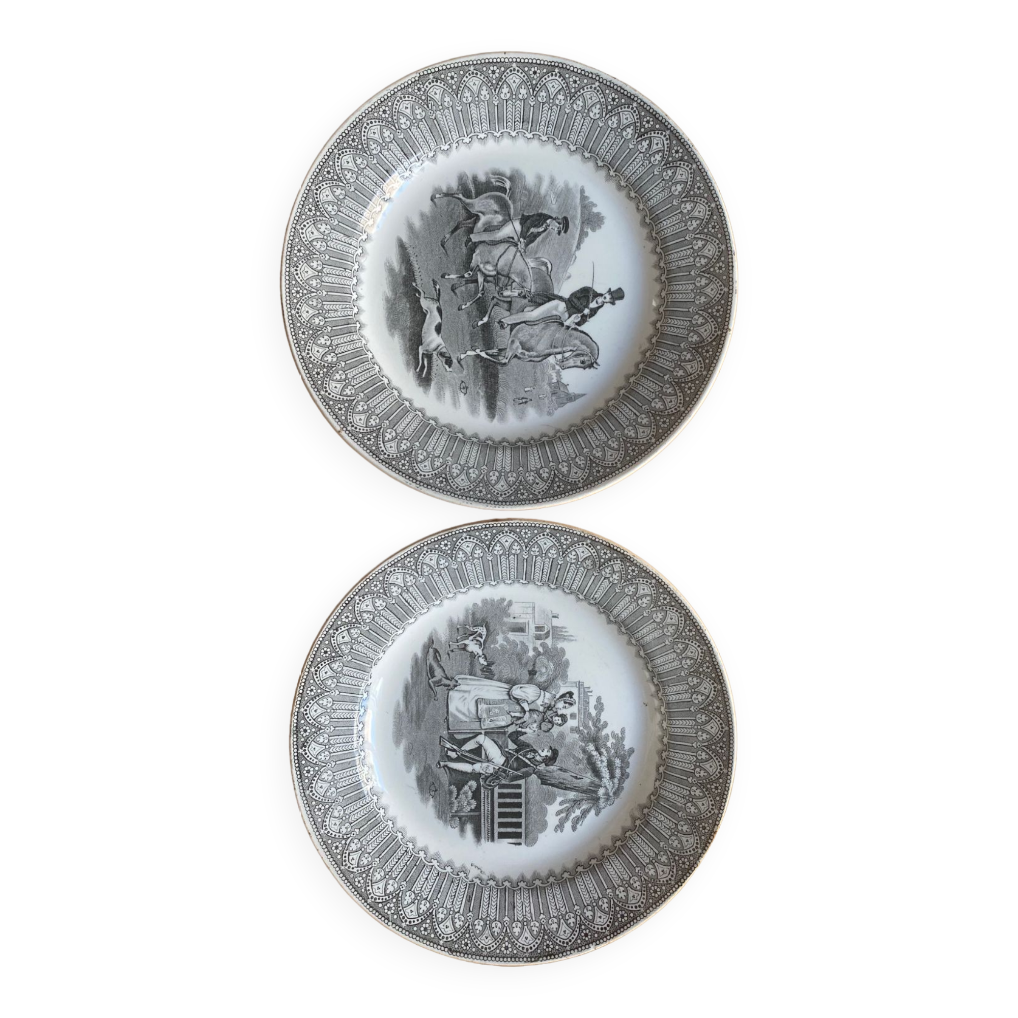 Creil Montereau - duo of plates