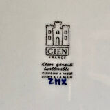 Gien Renaissance cake pie dish blue background 1971/1984