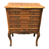 Solid wood silver cabinet with 5 drawers for 173 place settings, silver-plated metal, Solid silver