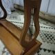 Indoor wooden planter, lyre legs, zinc tray