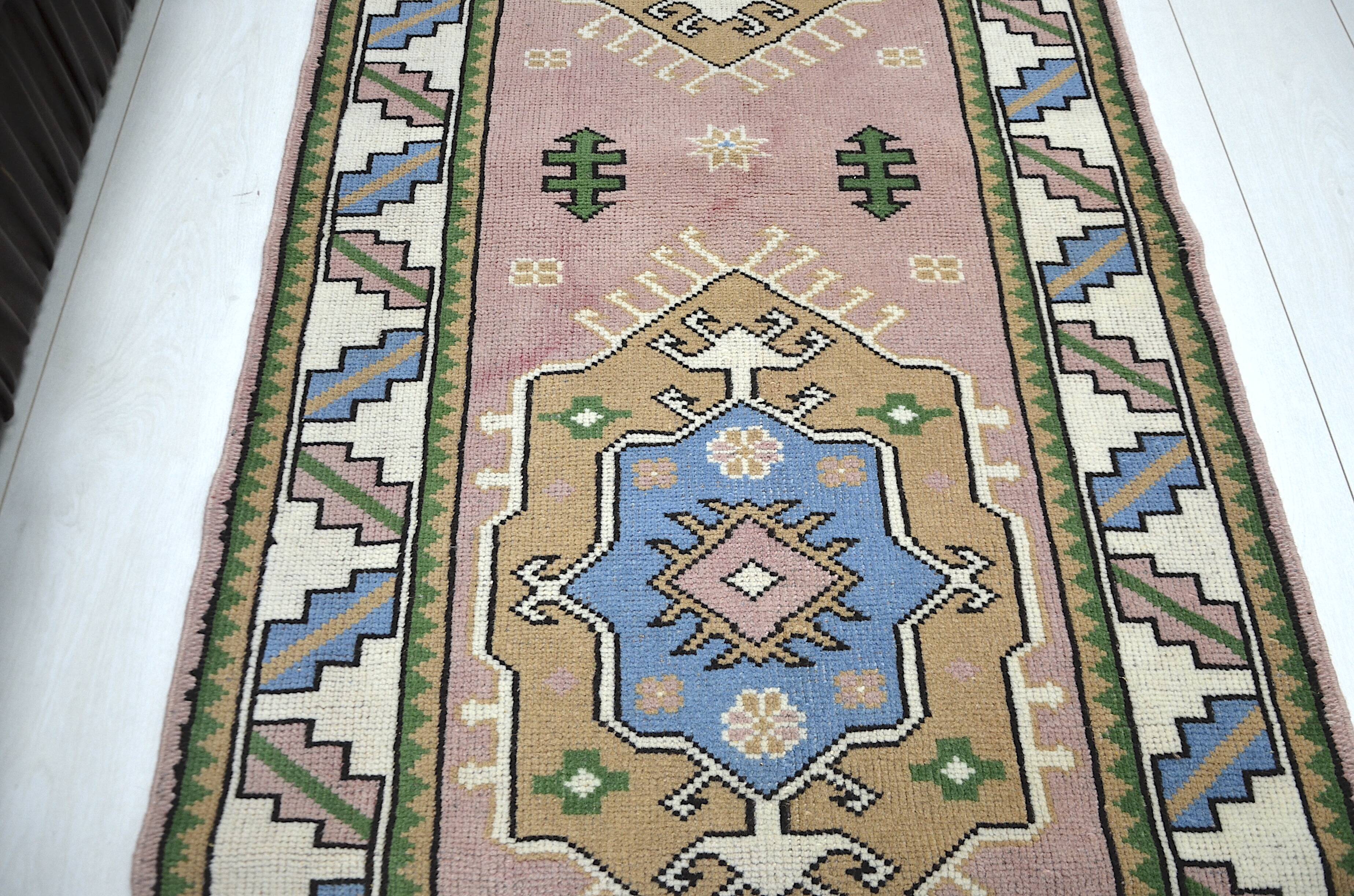 Reddish & Blue Anatolian Runner sku 2296.
