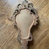 Petit miroir ancien vintage en bois doré, style rocaille