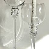 Duo of xl tealight holders in vintage crystal