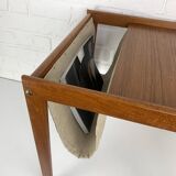 Danish teak side table with magazine rack, 1960s