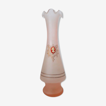 Opaline vase and cameo