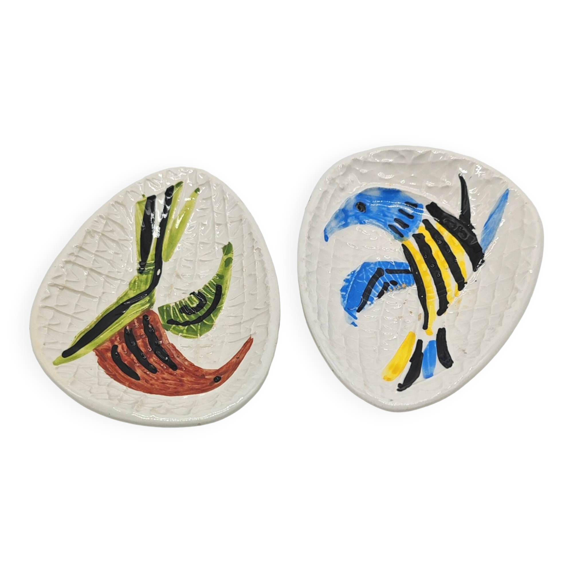 Pair of bird cup by Alessio Tasca Italian ceramist