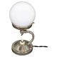 1930s Bauhaus Nickel and Opaline Glass Table Lamp, Czechoslovakia