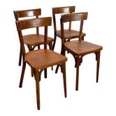 Set of 4 vintage Baumann wooden chairs – Bistro style
