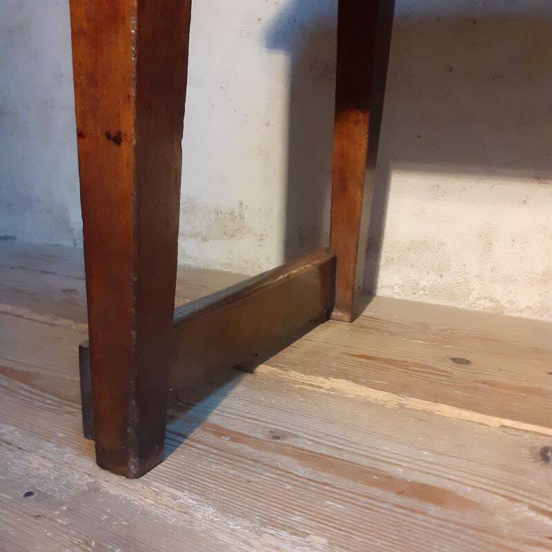 Monastery table, community table, 19th-century solid walnut console.
