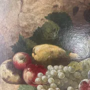 Large still life with fruits from the 19th century – oil on canvas and gilded frame – in superb condition