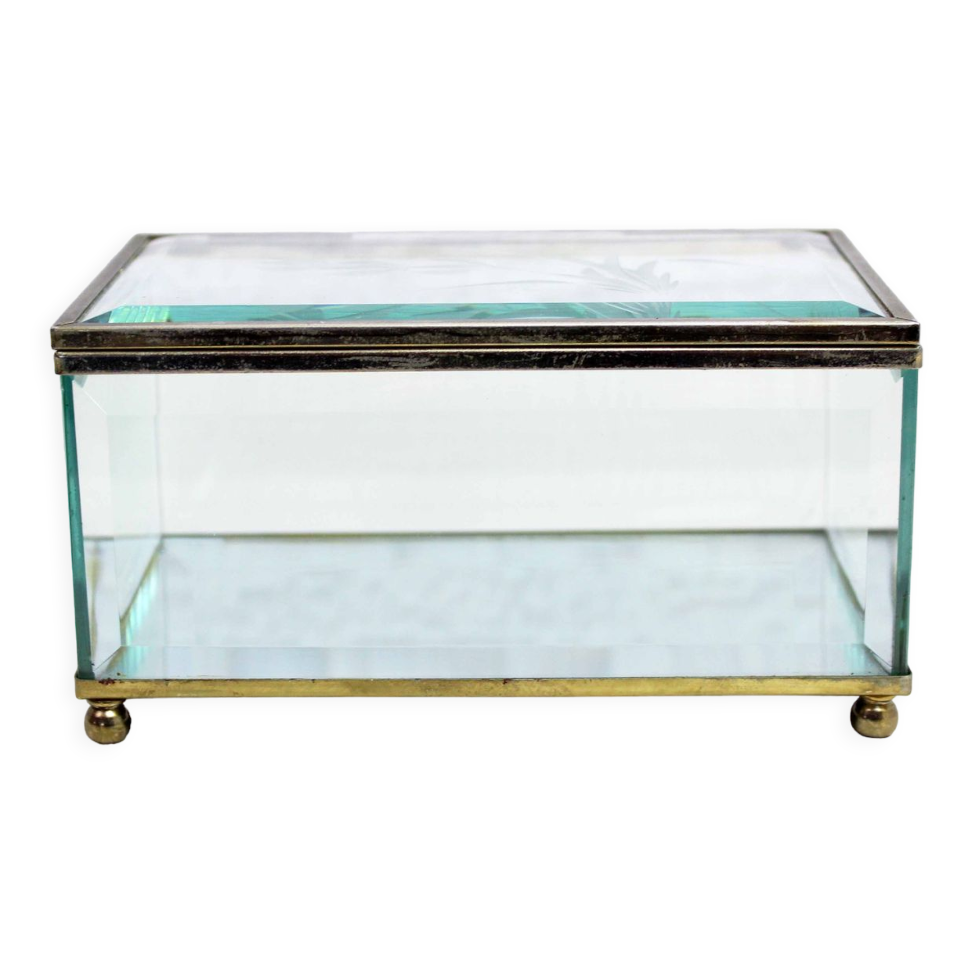 Beveled glass jewelry box